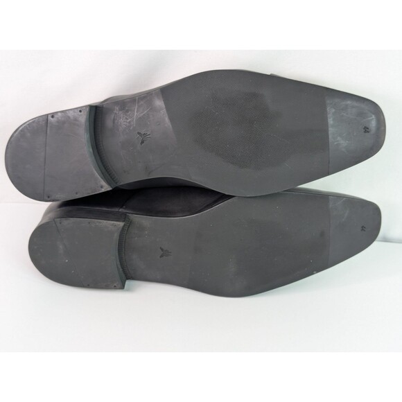 ZARA Man Shoes 44 US 11 Men's Black Leather Oxford Derby Lace Up Dress Cap Toe - Picture 11 of 13